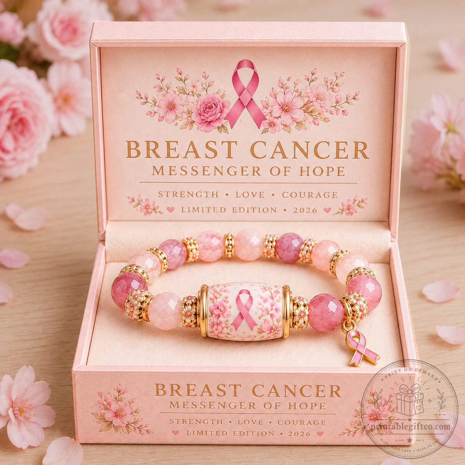 Breast Cancer Awareness Pink Ribbon Messenger of Hope Charm Bracelet 2 Breast Cancer Awareness Pink Ribbon Messenger of Hope Charm Bracelet