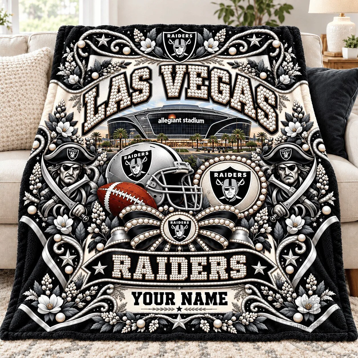Personalized Blanket for the Las Vegas Raiders at Allegiant Stadium