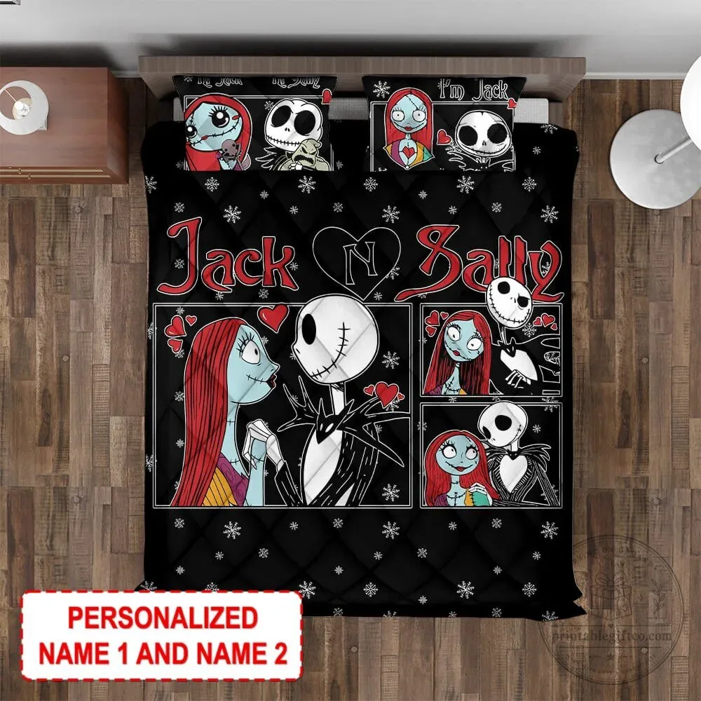 Personalized Jack and Sally The Nightmare Before Christmas Quilt Bedding Set 6 Personalized Jack and Sally The Nightmare Before Christmas Quilt Bedding Set