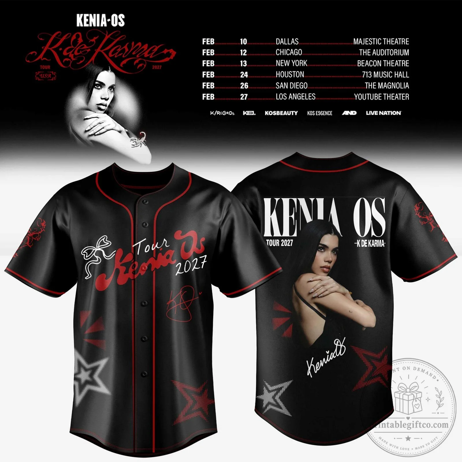 Kenia Os K de Karma 2027 Tour Baseball Jersey
