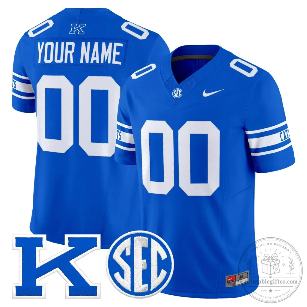 Kentucky Wildcats Royal Blue Power K Vapor Limited Custom Football Jersey Kentucky Wildcats Royal Blue Power K Vapor Limited Custom Football Jersey