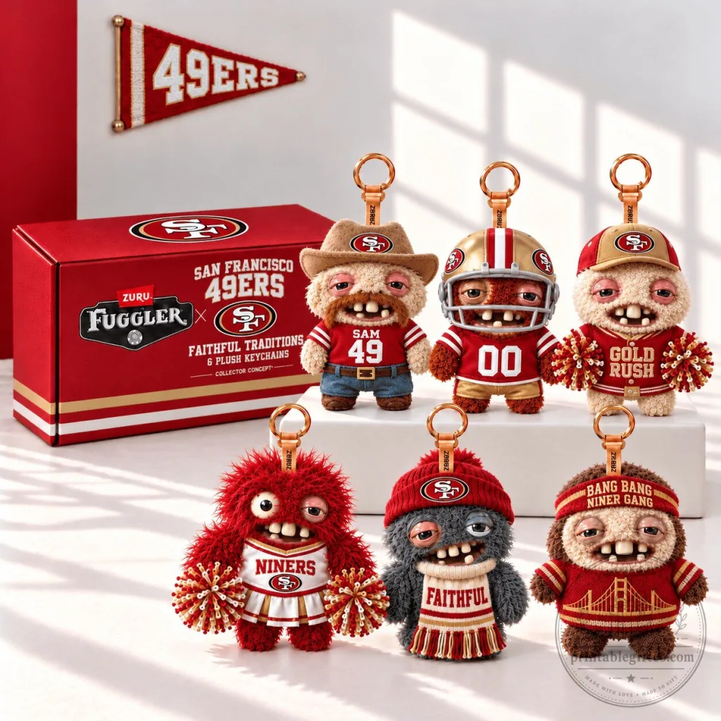 San Francisco 49ers Faithful Traditions Fuggler Plush Keychain Collection San Francisco 49ers Faithful Traditions Fuggler Plush Keychain Collection