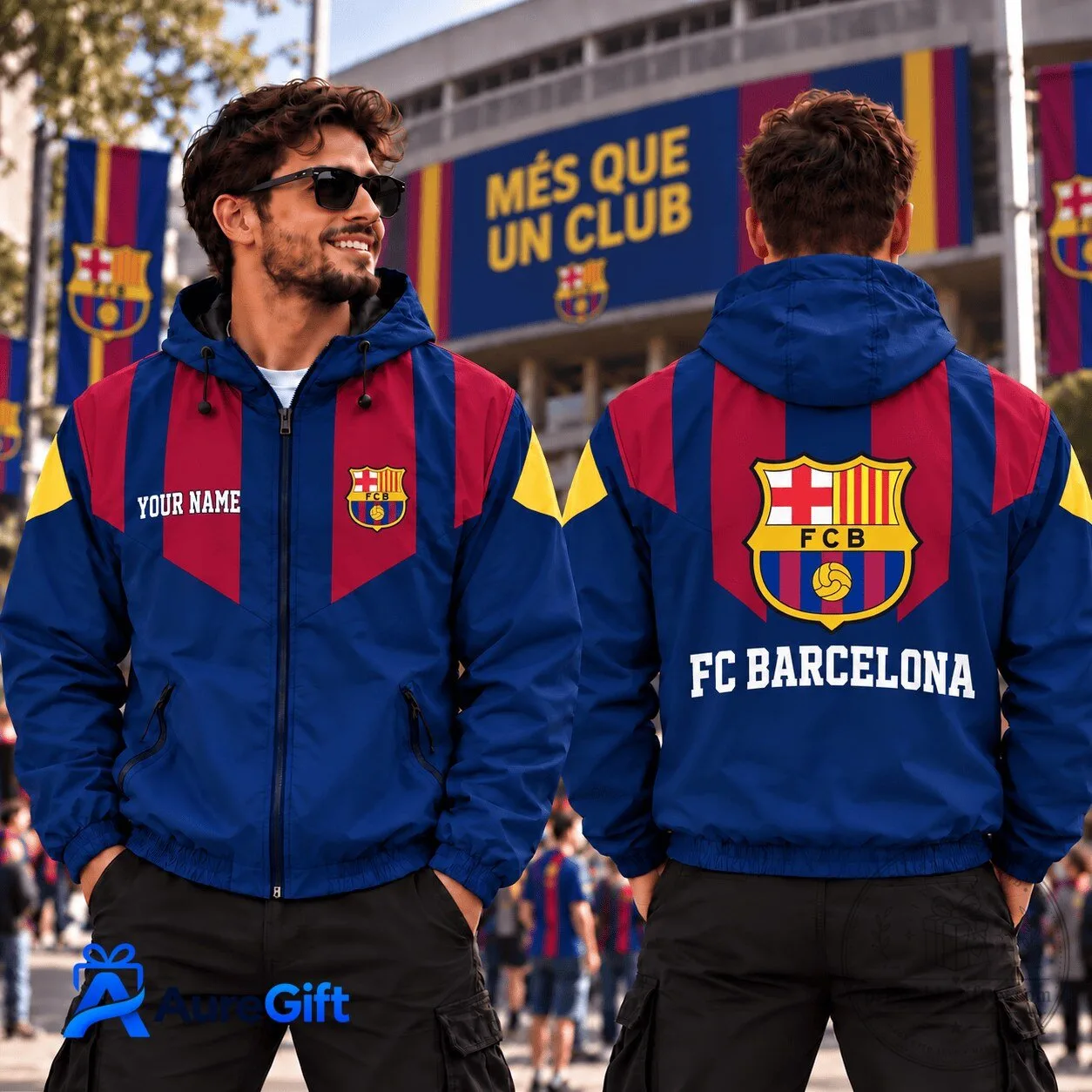 FC Barcelona Personalized Game Day Windbreaker Jacket for Men