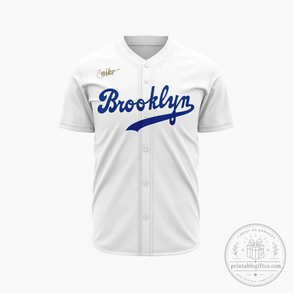 Brooklyn Dodgers White Vintage Baseball Jersey
