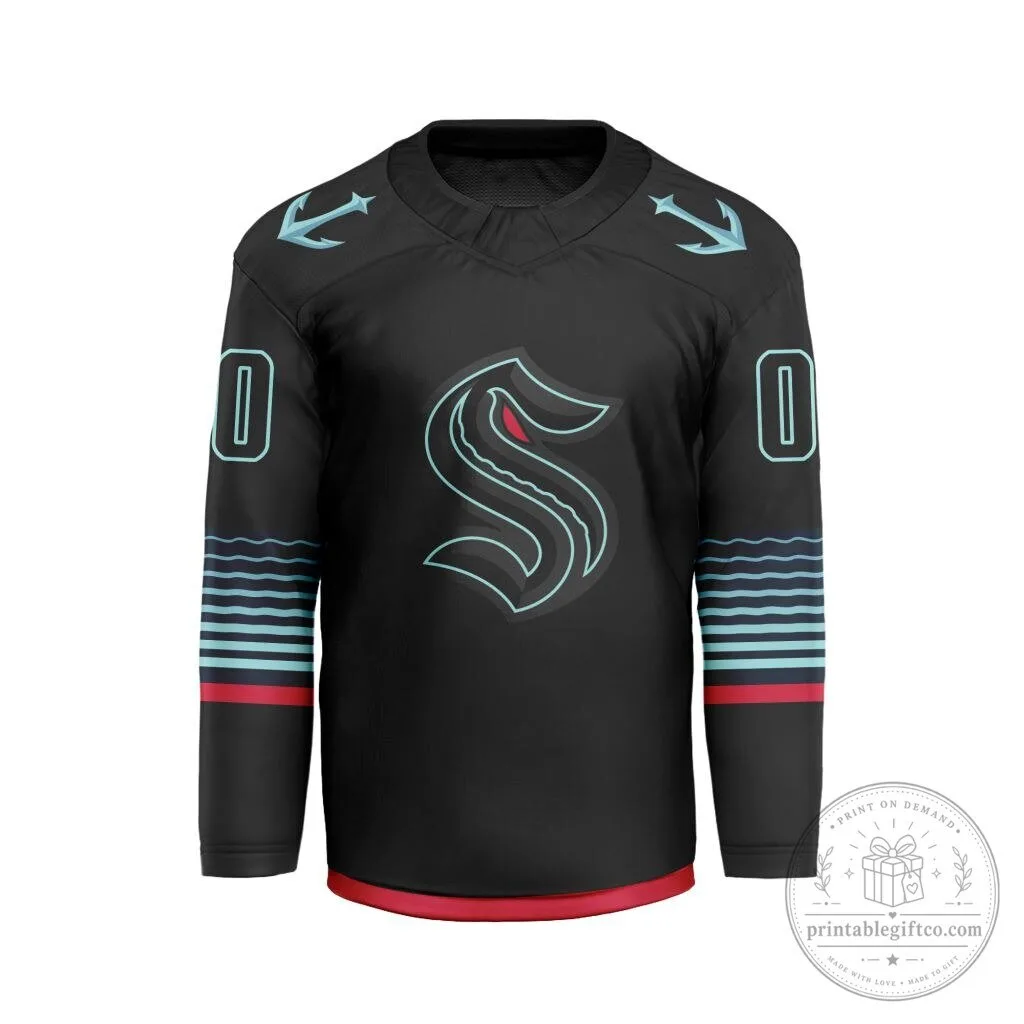 Seattle Kraken Personalized Alternate Black Hockey Jersey